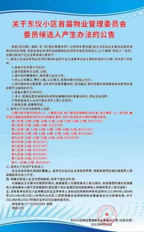 西安東儀小區(qū)物業(yè)管理委員會籌建神速，居民意見充分聽取